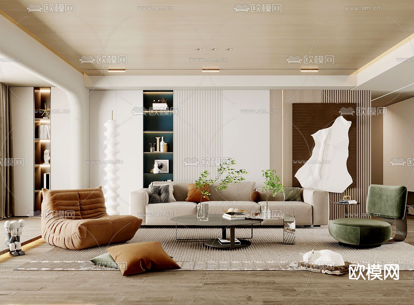 侘寂客厅3d模型下载