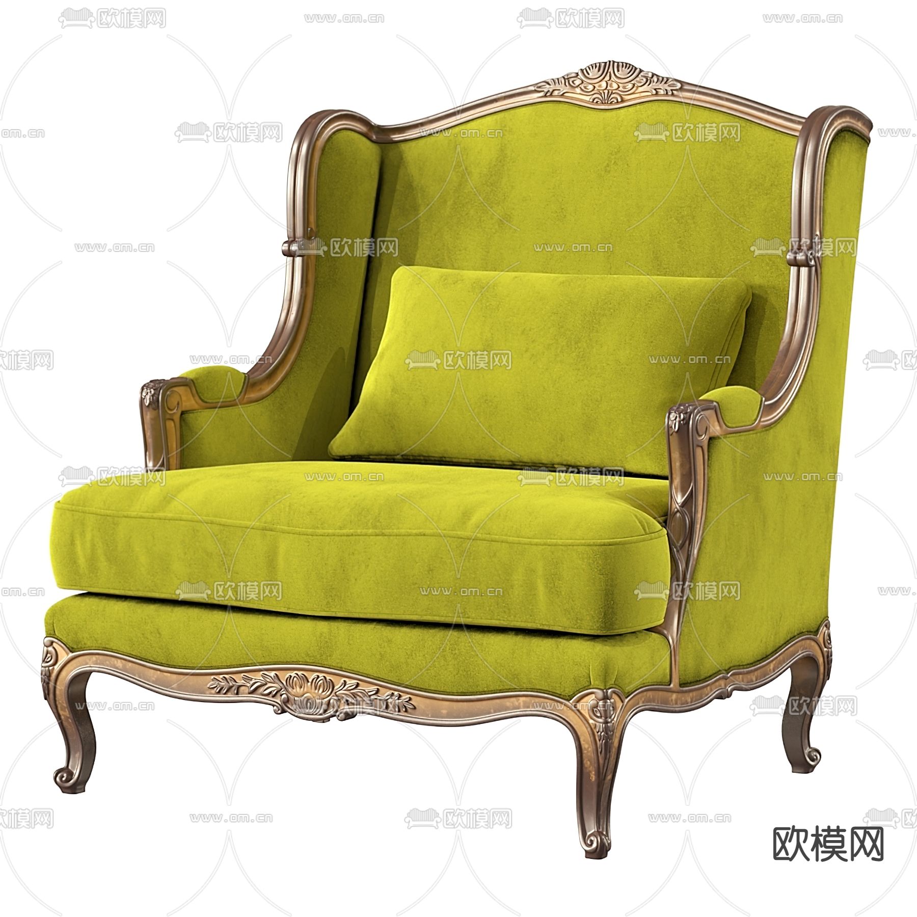 欧式单人沙发 休闲沙发3d模型下载_ID12203019_3dmax免费模型-欧模网