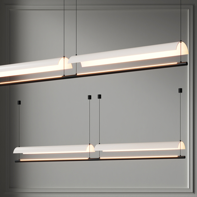  现代办公吊灯su模型 