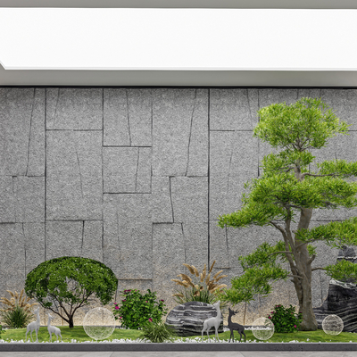  现代松树 绿植堆小品su模型 