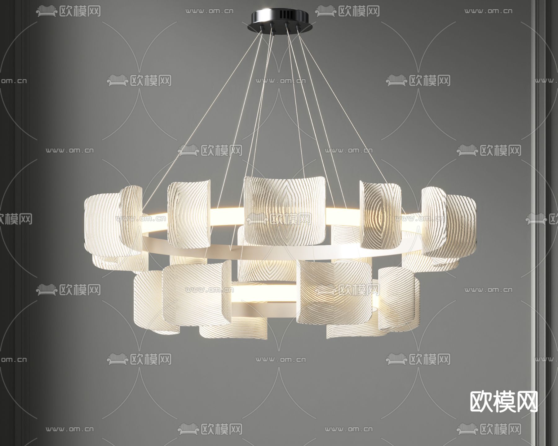 侘寂风艺术吊灯su模型下载（渲染图1）