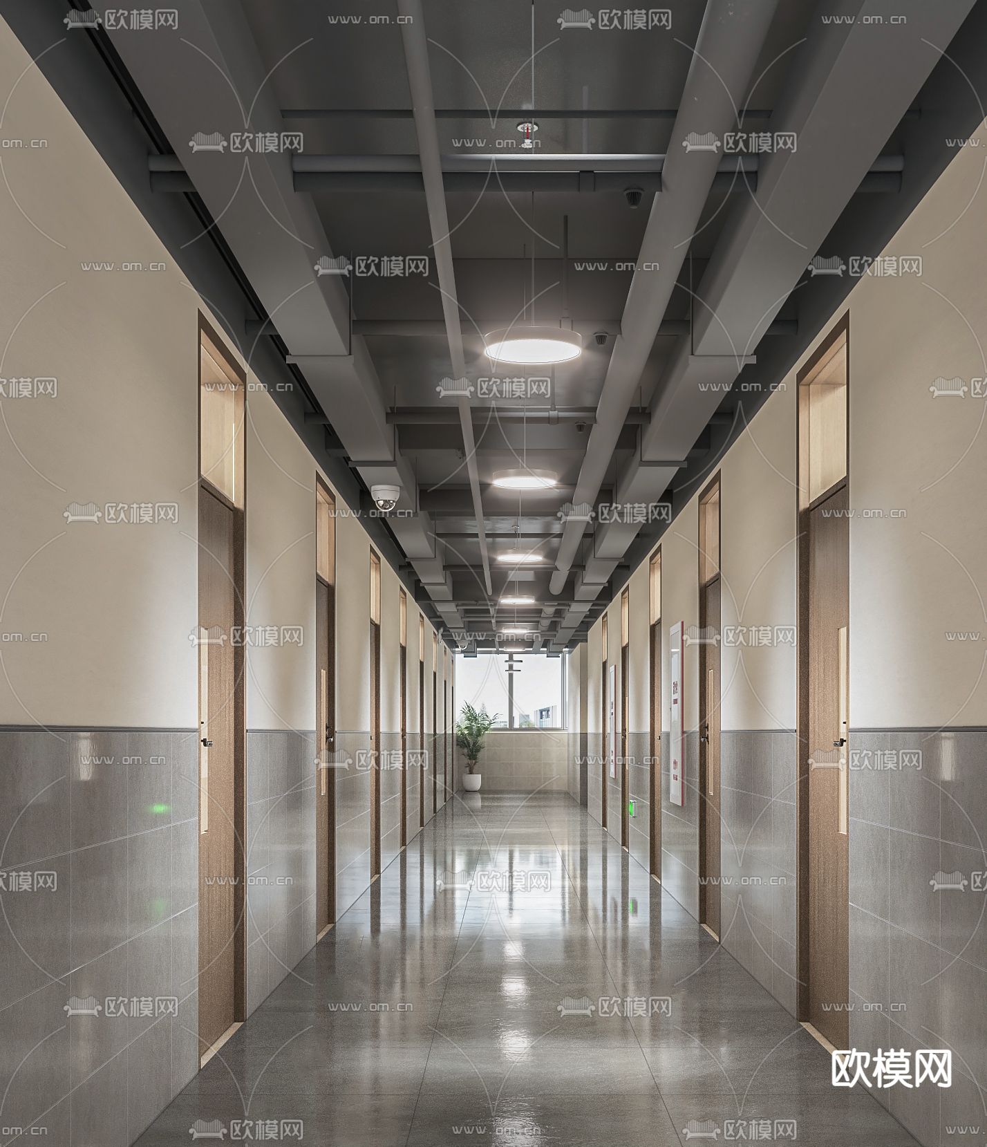 学校寝室走廊过道3d模型下载_ID12201020_3dmax免费模型-欧模网