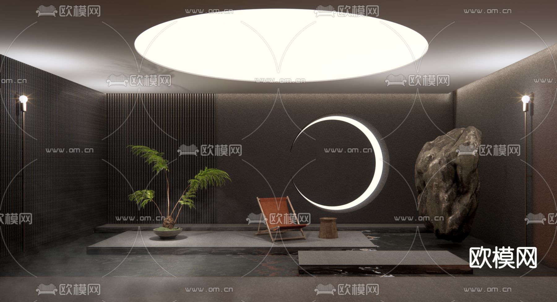 现代酒店景观造景区su模型