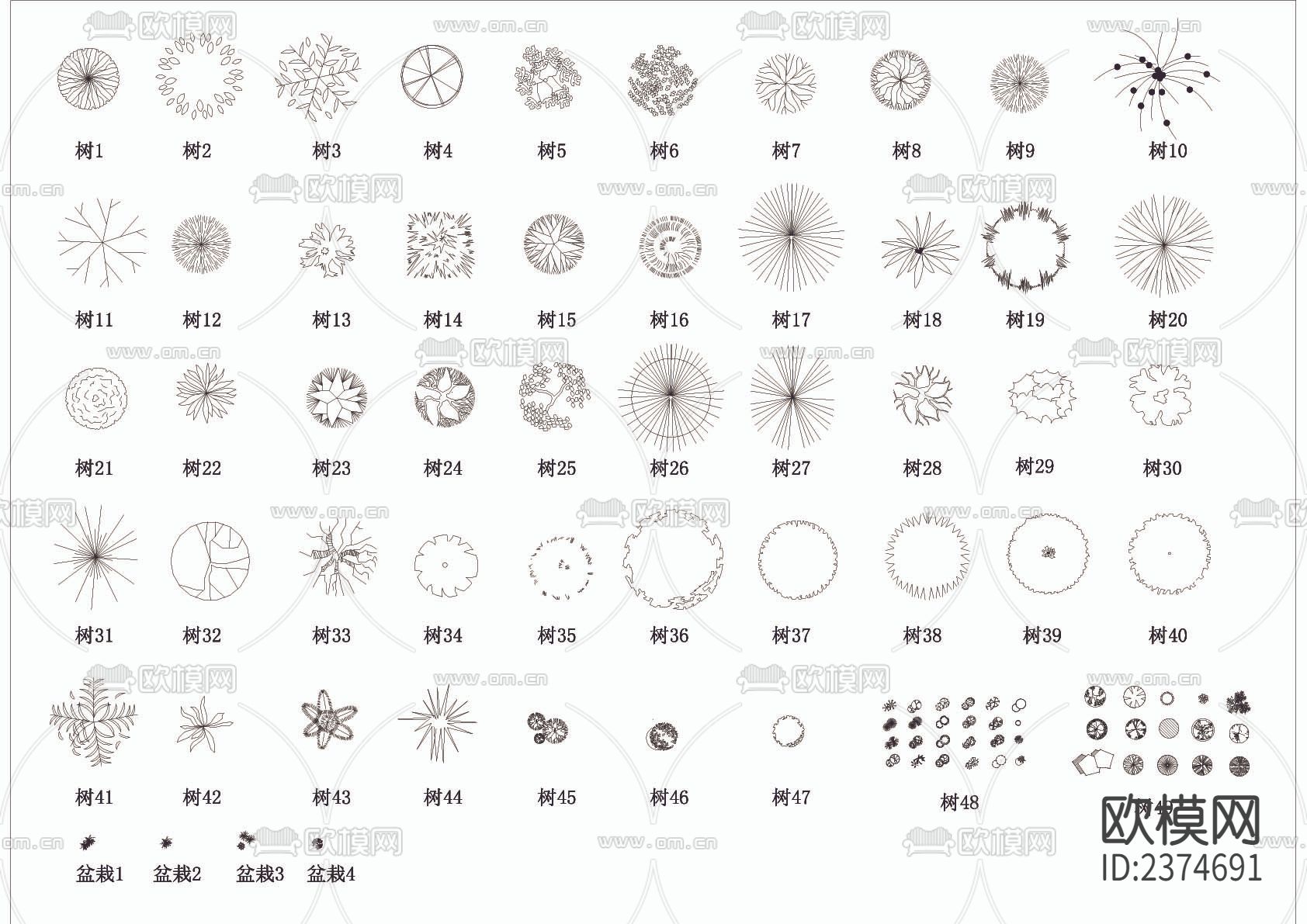 室内常用平立面素材CAD施工图下载（渲染图5）