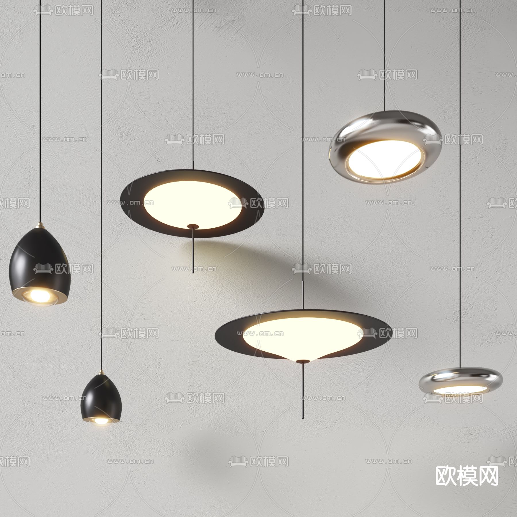 轻奢小吊灯 圆形吊灯3d模型下载_ID12202290_3dmax免费模型-欧模网