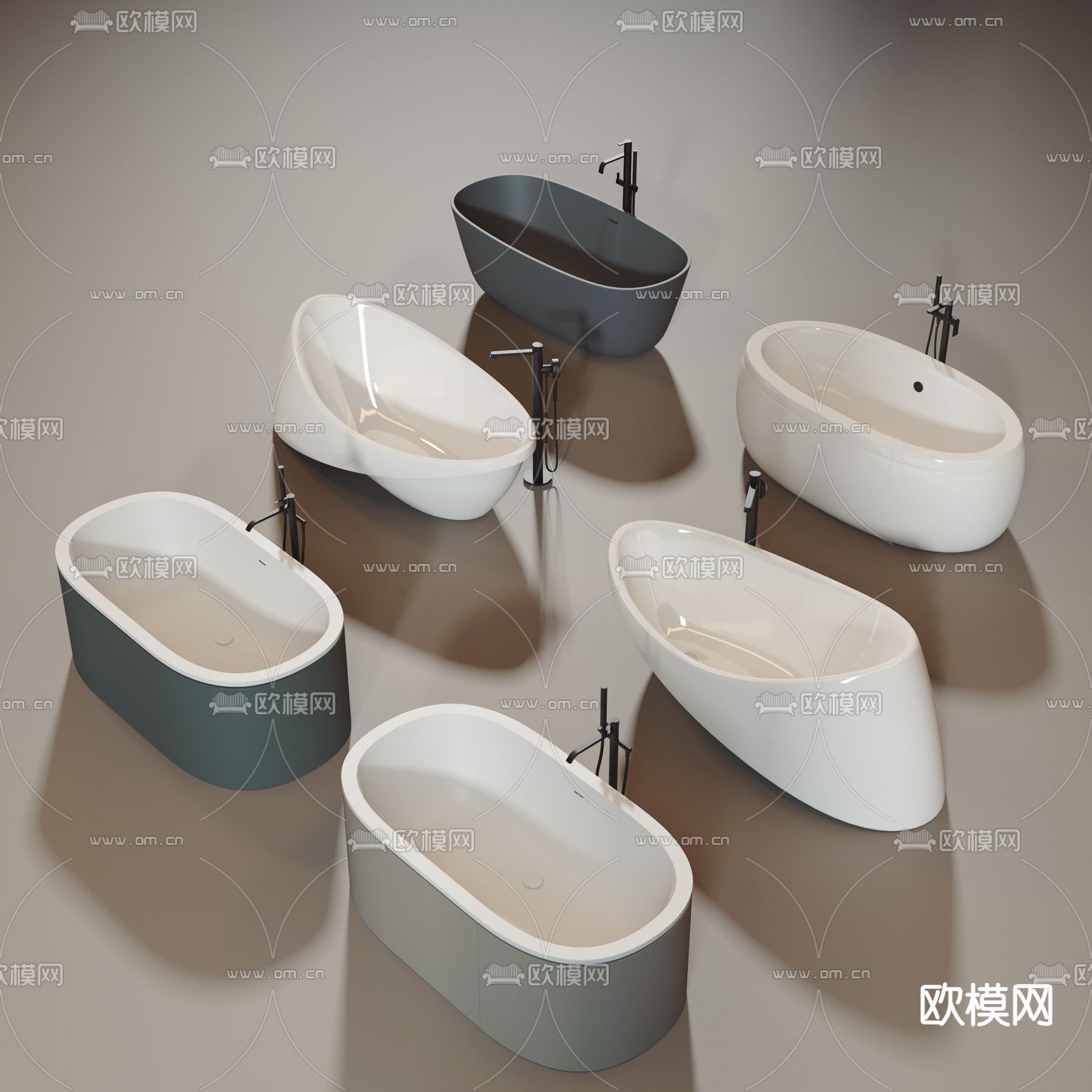 现代浴缸3d模型