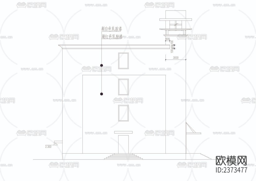 某中學(xué)綜合樓建筑CAD施工圖下載(渲染圖4)
