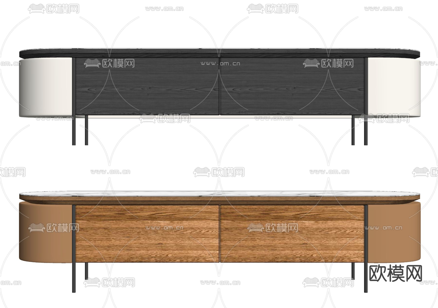 现代电视柜su模型下载（渲染图2）
