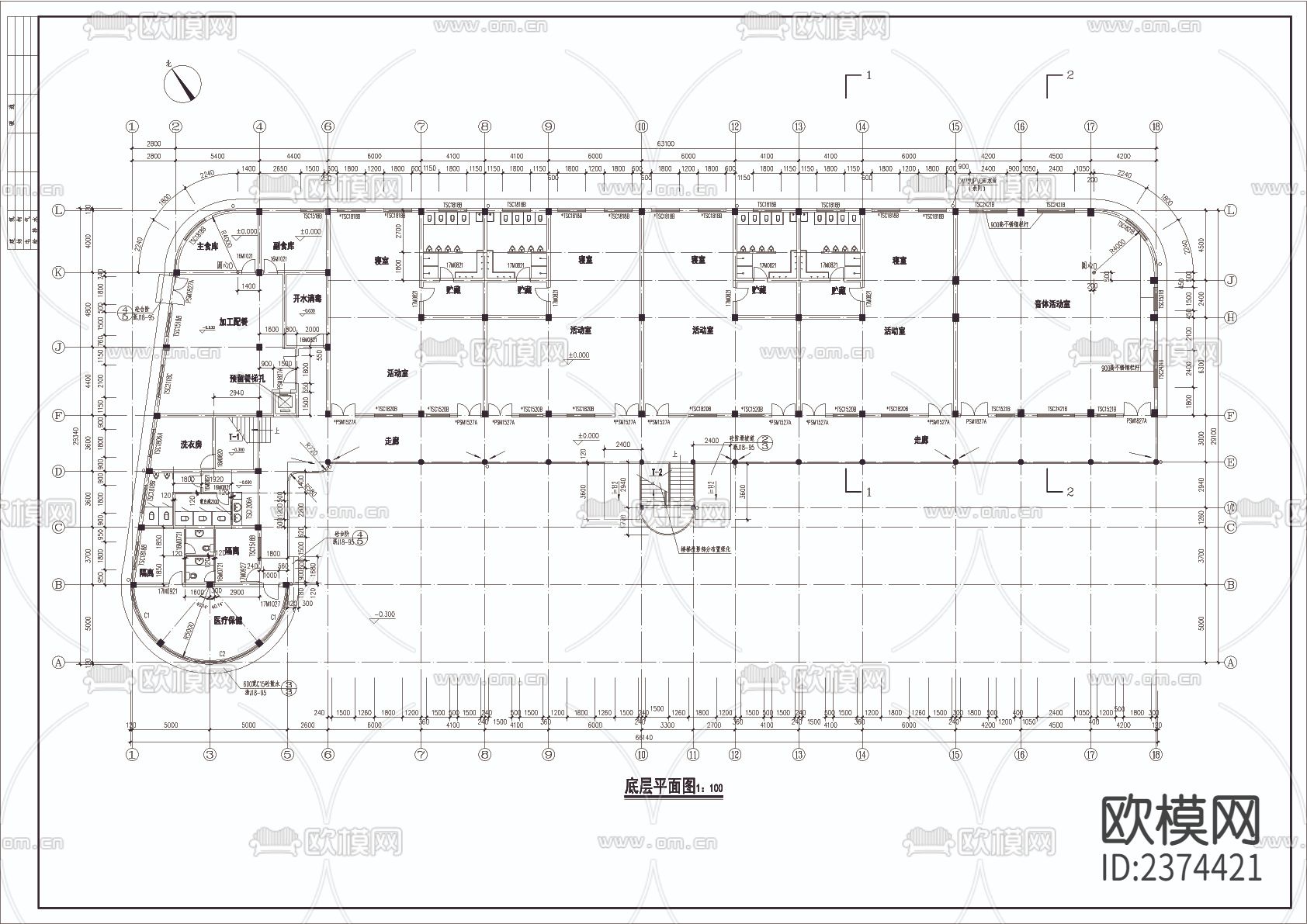 幼儿园教学楼CAD施工图下载（渲染图2）