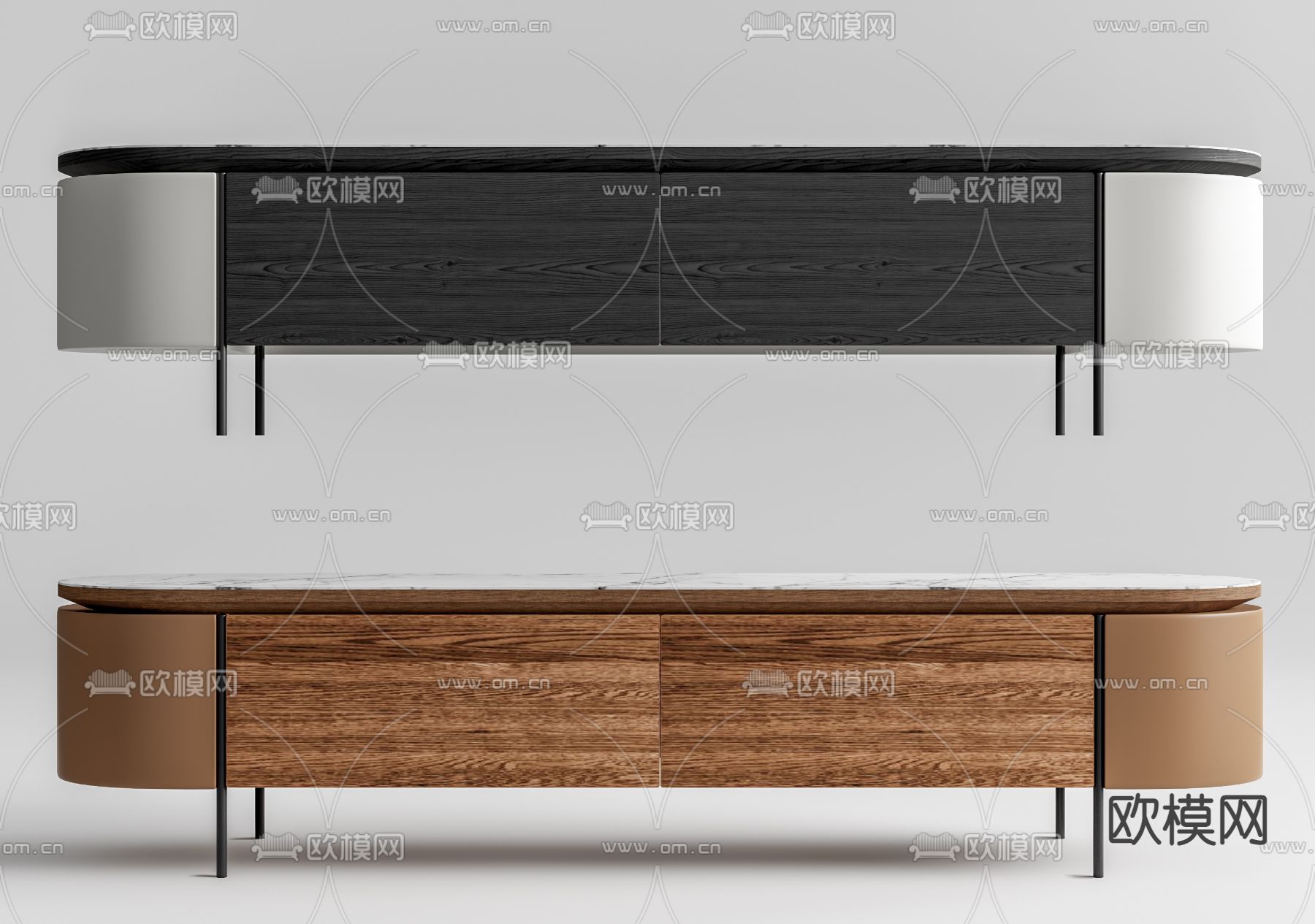 现代电视柜su模型下载（渲染图1）