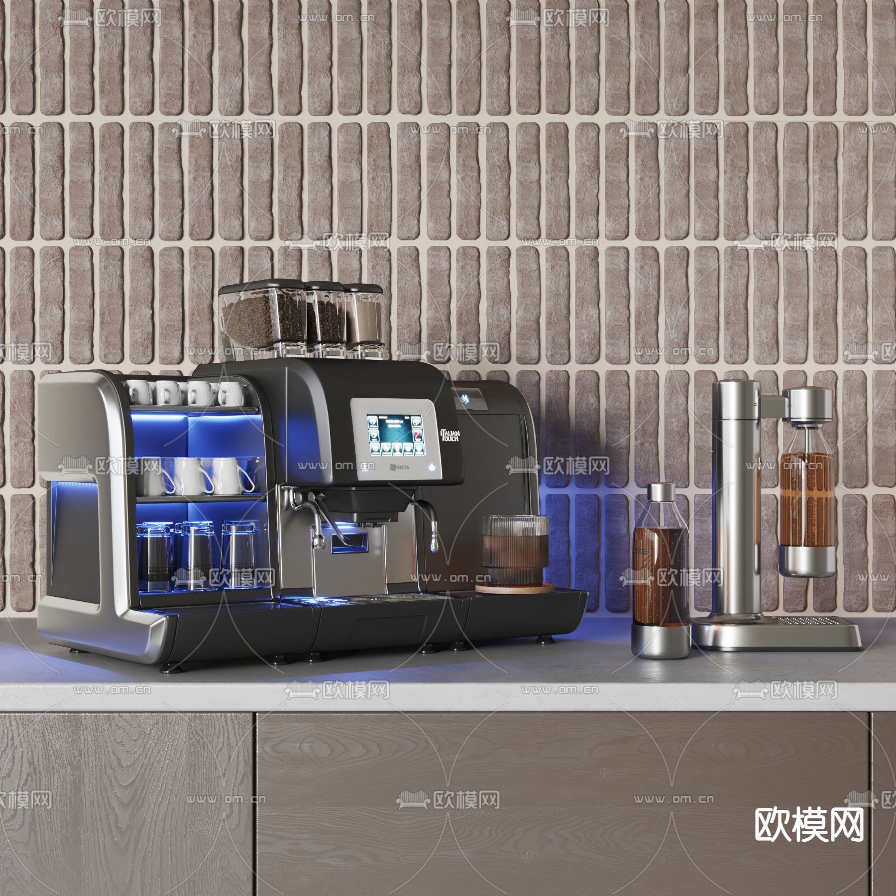 咖啡机 咖啡杯3d模型