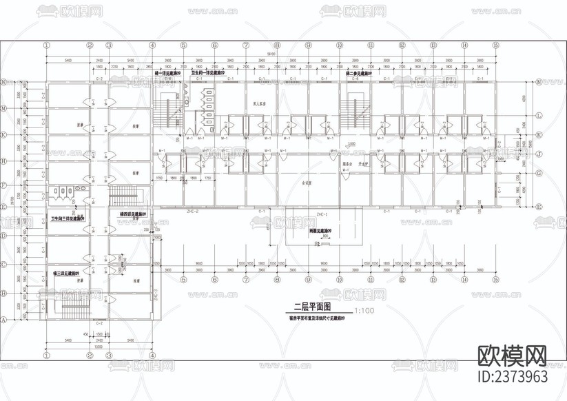 賓館全套CAD施工圖下載(渲染圖4)