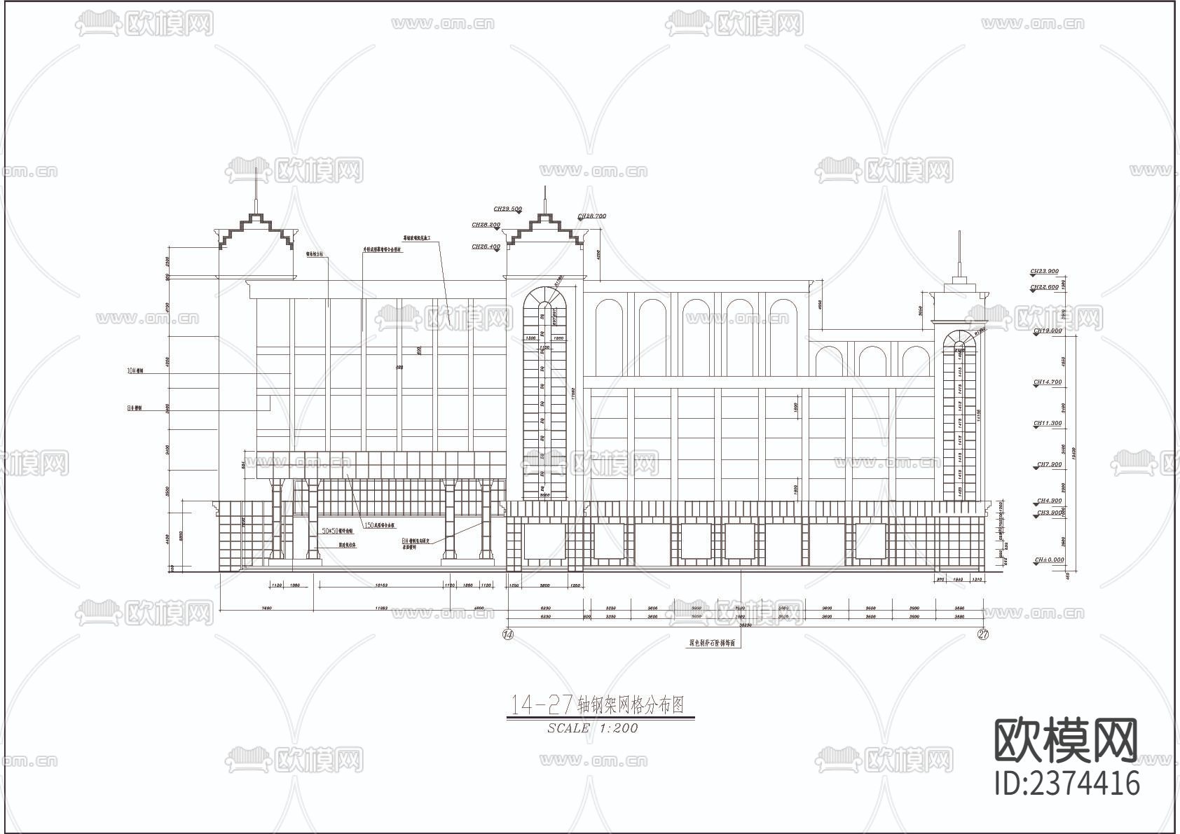 银行办公楼CAD施工图下载（渲染图6）