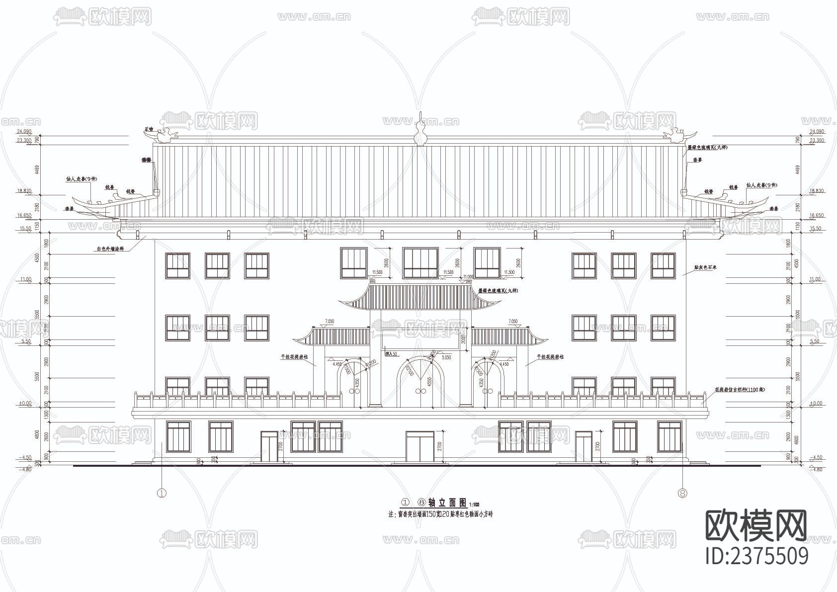 静音寺cad建筑图下载（渲染图3）