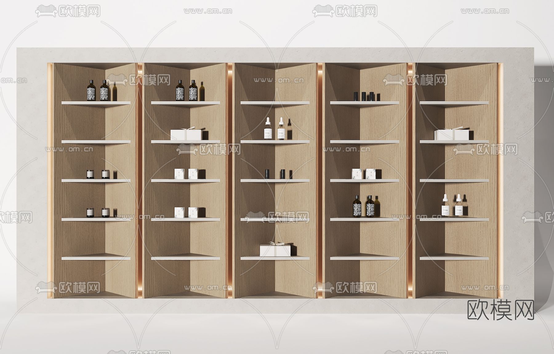 现代洗涤用品展柜3d模型