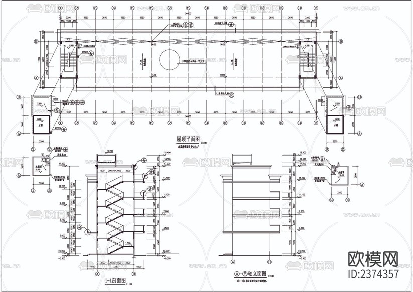 某宿舍建筑CAD施工圖下載(渲染圖4)
