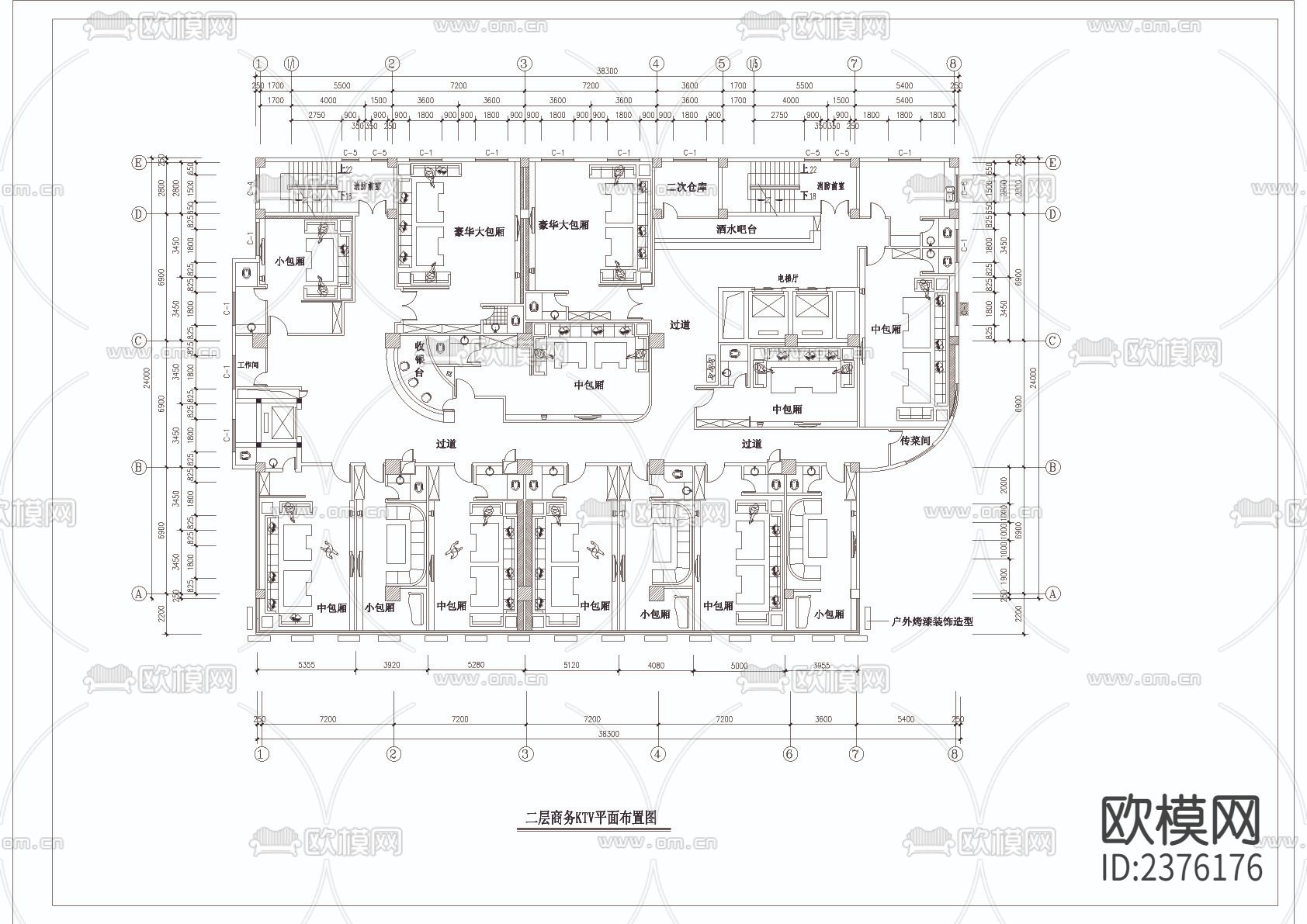酒店cad施工图下载（渲染图3）