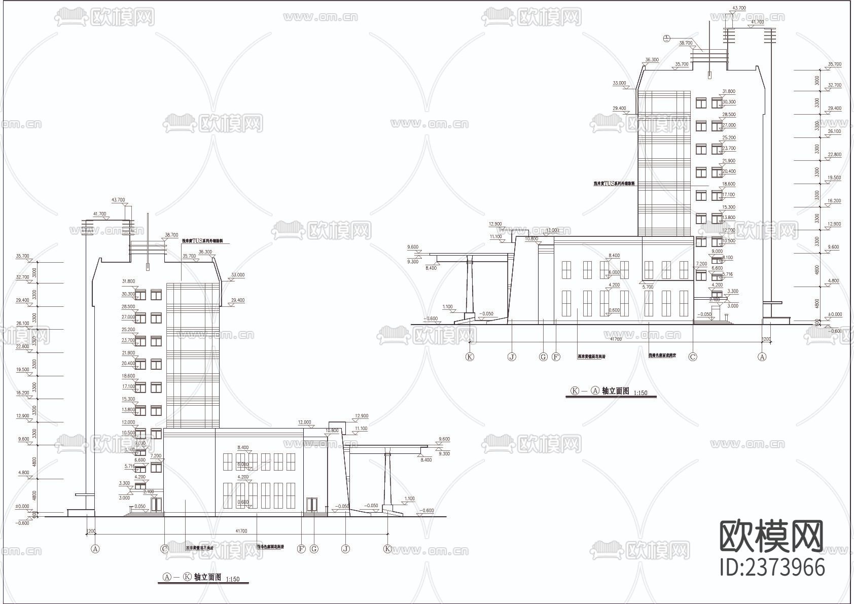 全套小高层宾馆CAD施工图下载（渲染图4）