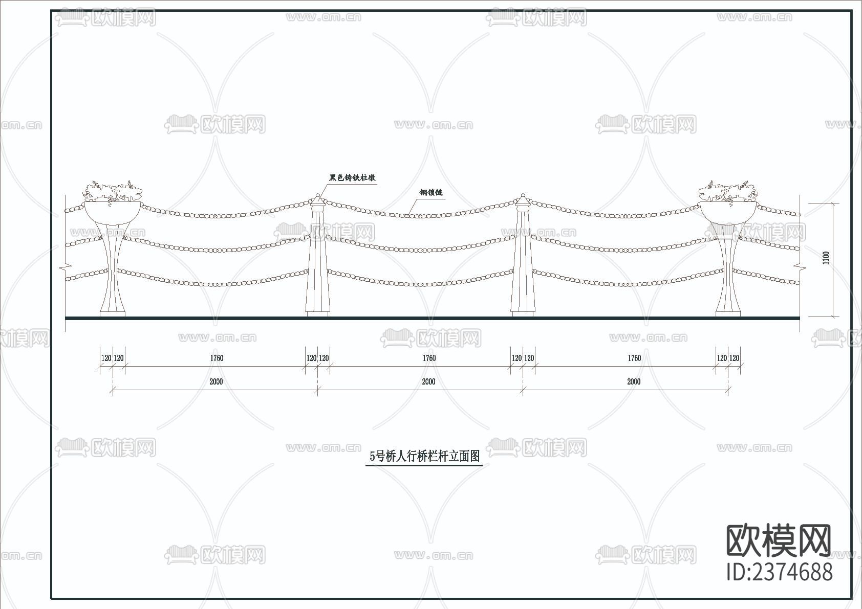 5号桥 桥梁CAD施工图下载（渲染图3）