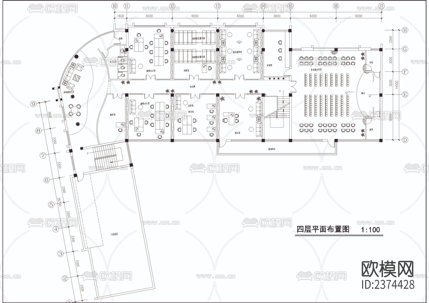 幼儿园CAD施工图下载（渲染图5）