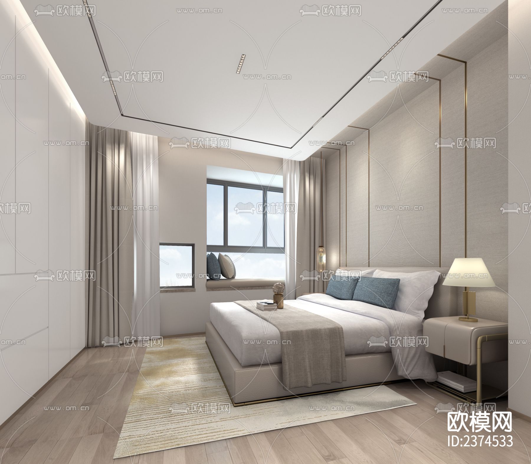 香港宝华轩样板房CAD施工图下载（渲染图2）