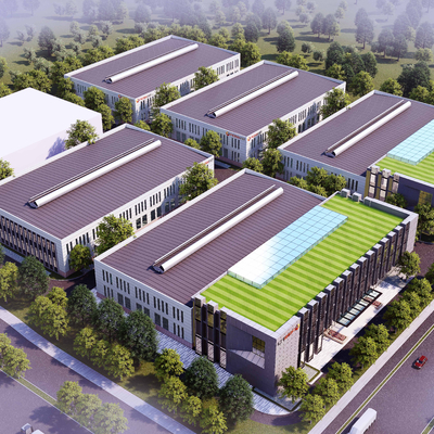  现代厂房鸟瞰su模型 