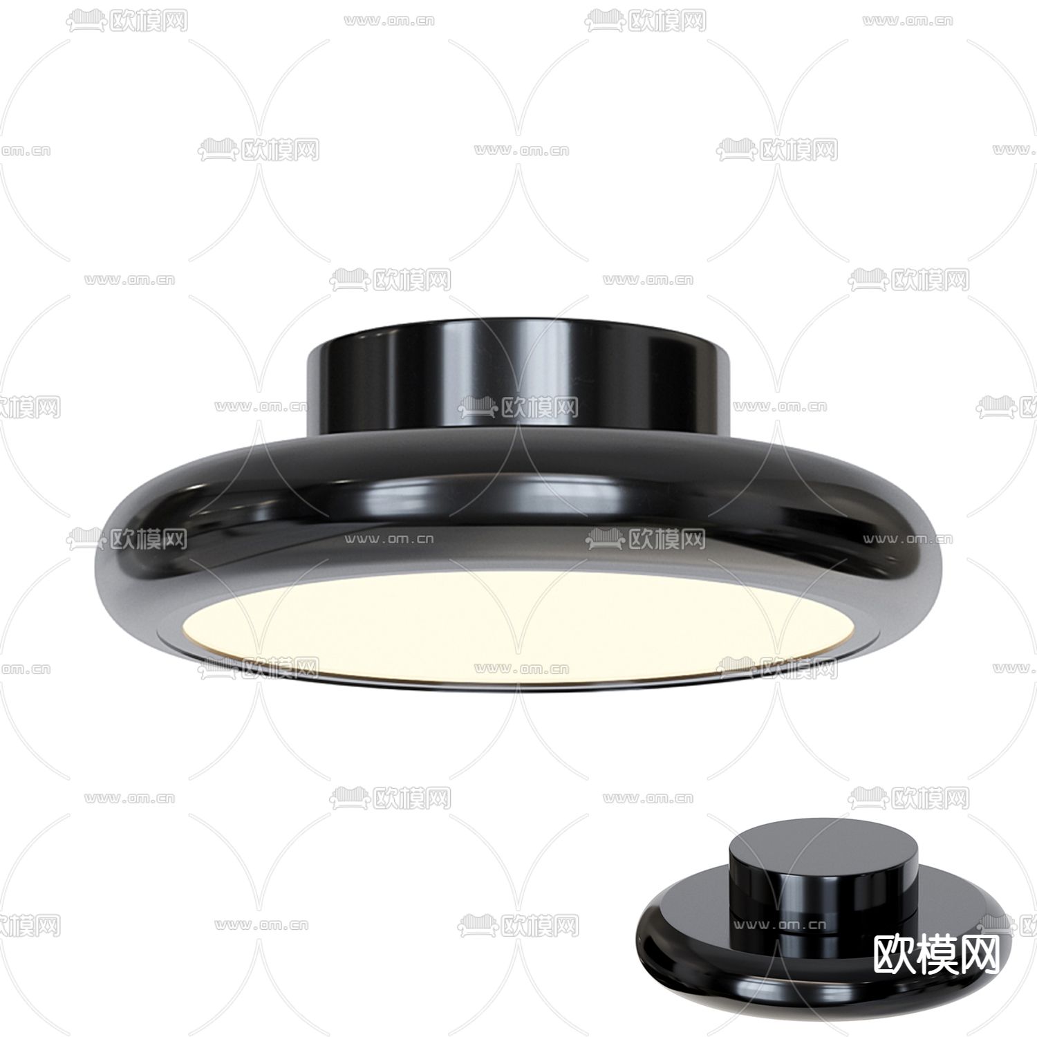 现代圆形吸顶灯3d模型下载