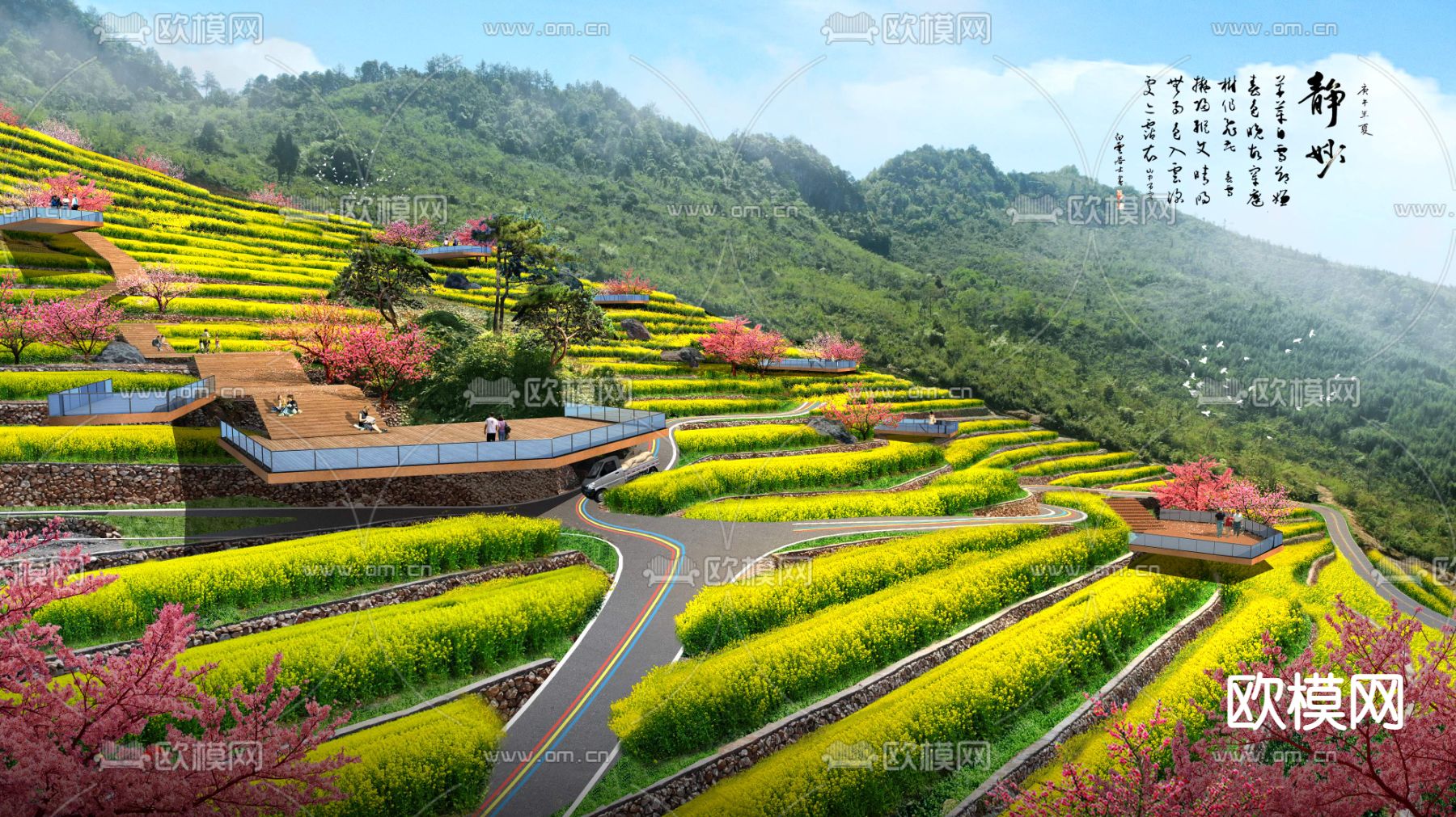 梯田景观psd下载