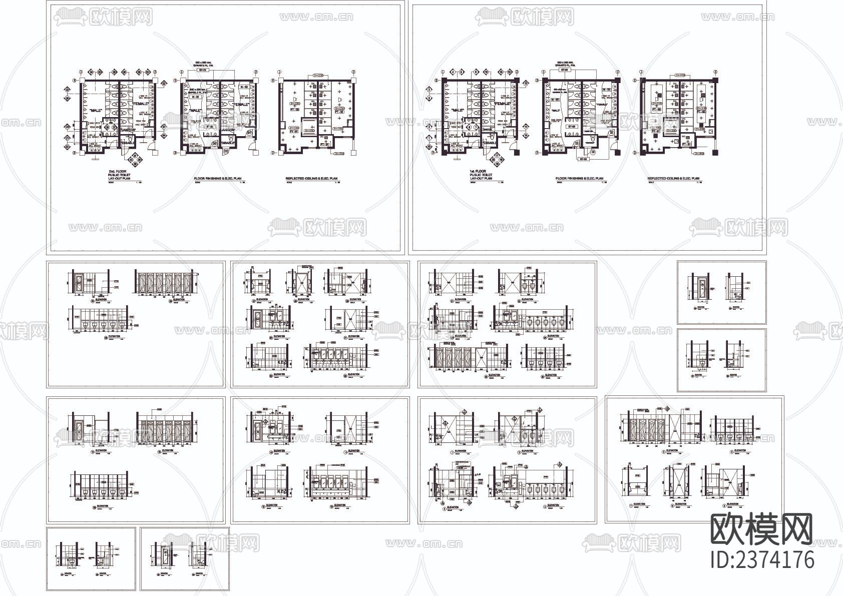 卫生间装修CAD施工图下载（渲染图3）