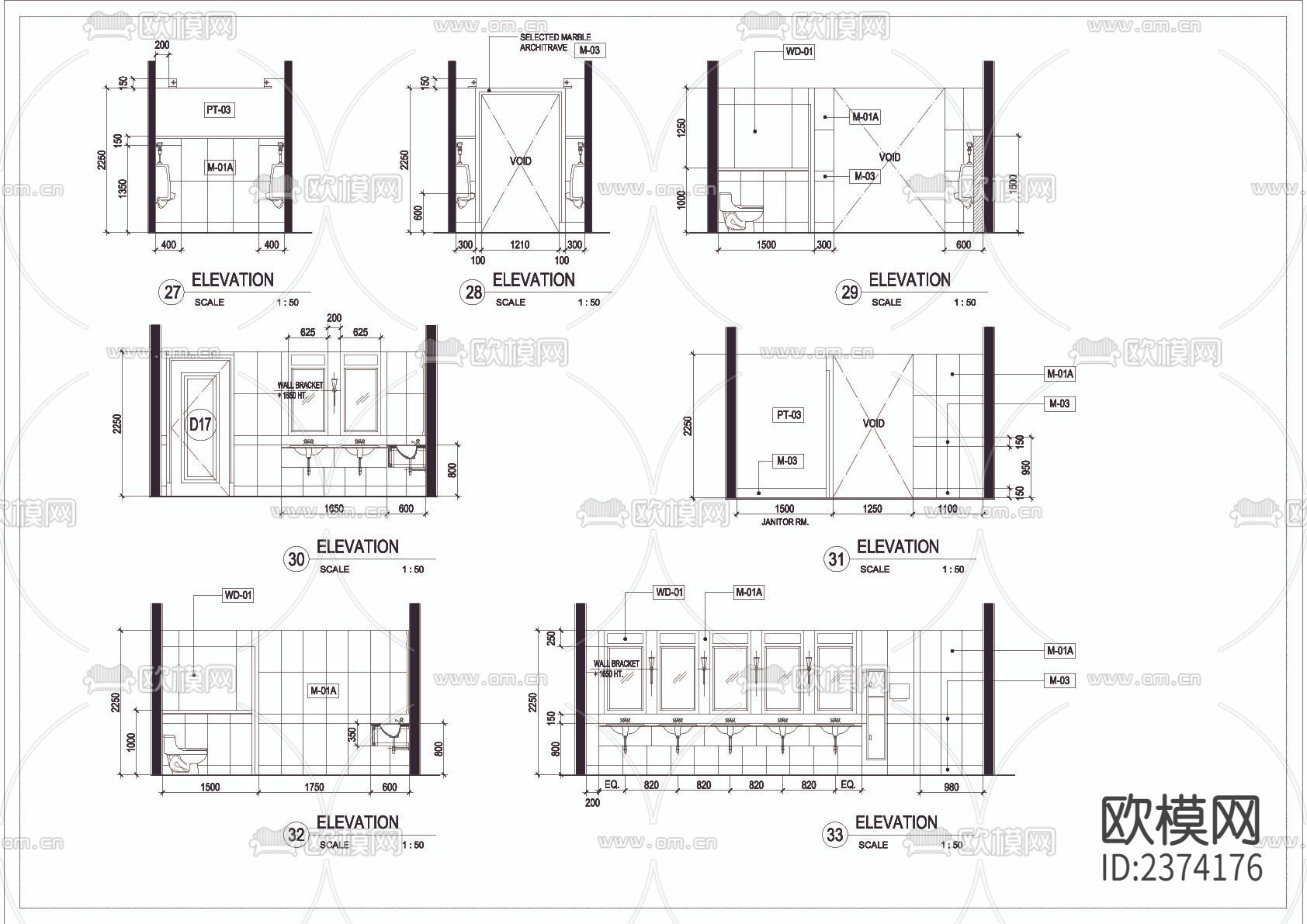 卫生间装修CAD施工图下载（渲染图4）