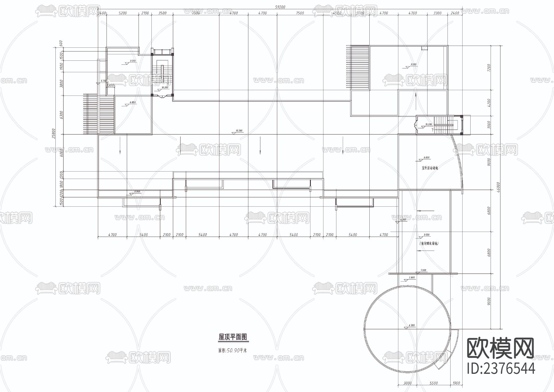 幼儿园方案CAD施工图下载（渲染图5）