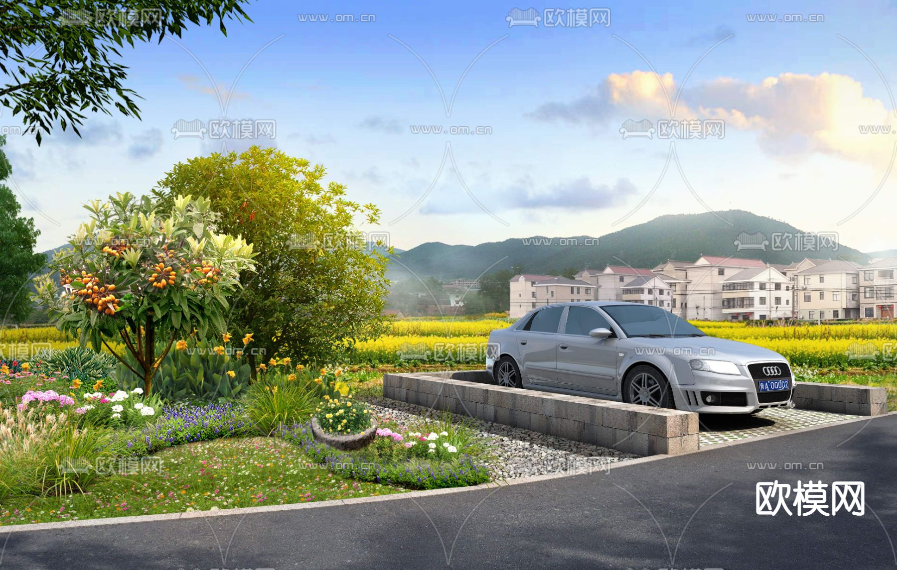 郊区停车位psd下载