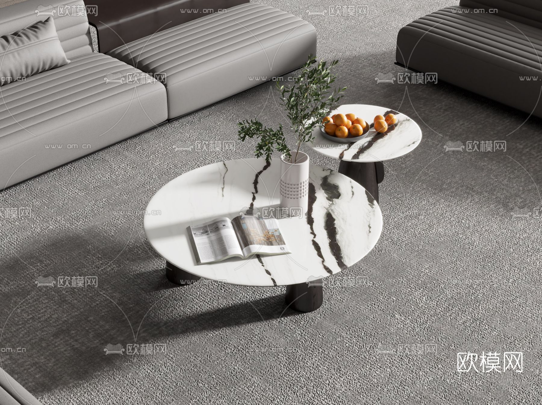 现代茶几3d模型下载_ID12202265_3dmax免费模型-欧模网
