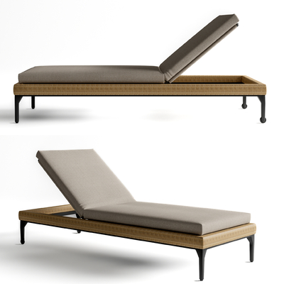  现代户外躺椅 沙滩躺椅su模型 