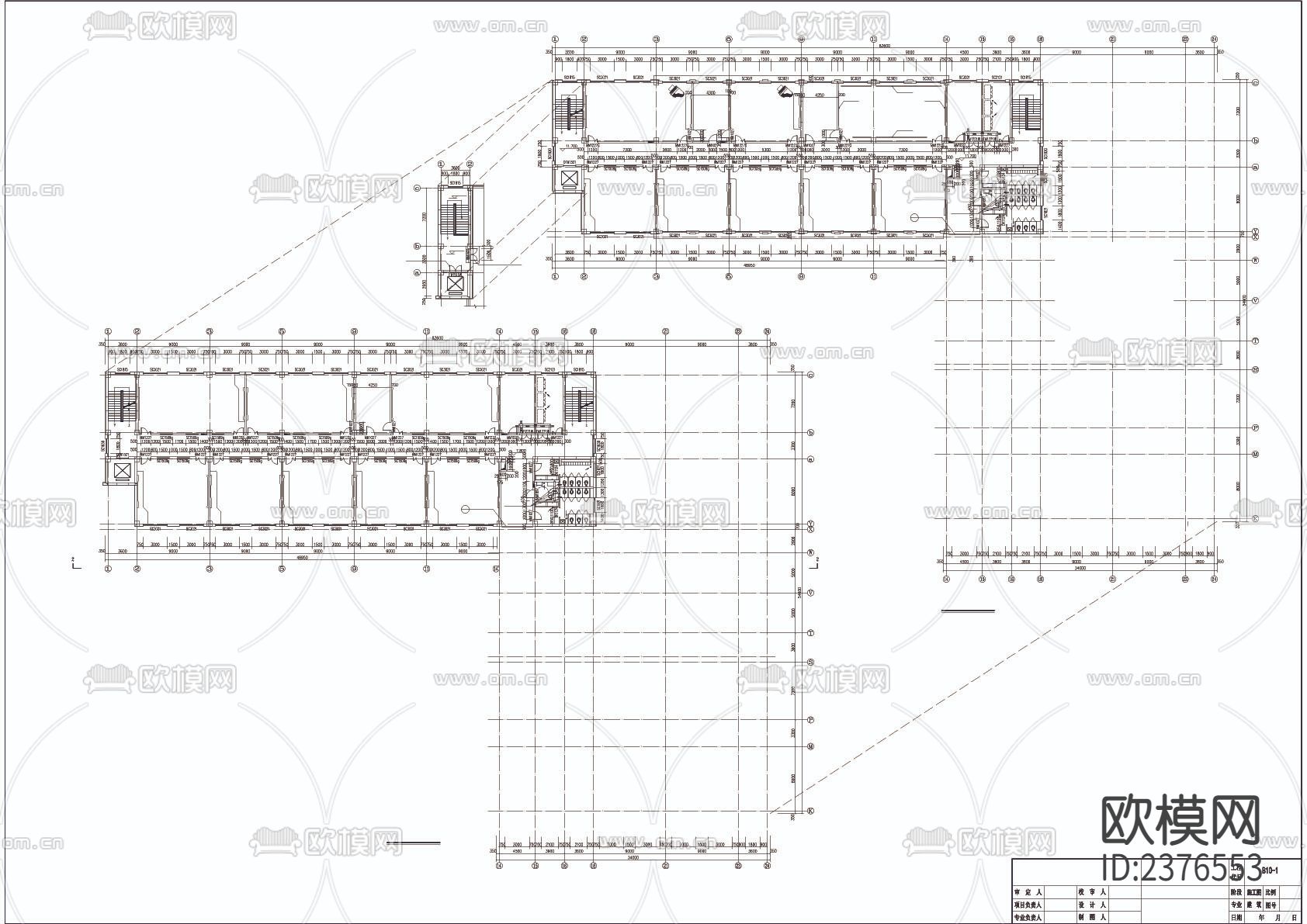 教学楼专项建筑CAD施工图下载（渲染图2）