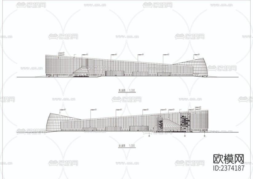 文化藝術(shù)中心建筑CAD施工圖下載(渲染圖5)