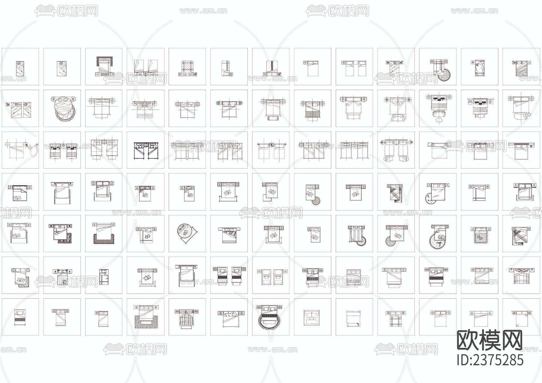420套床平面和220套床立面CAD施工图下载（渲染图5）