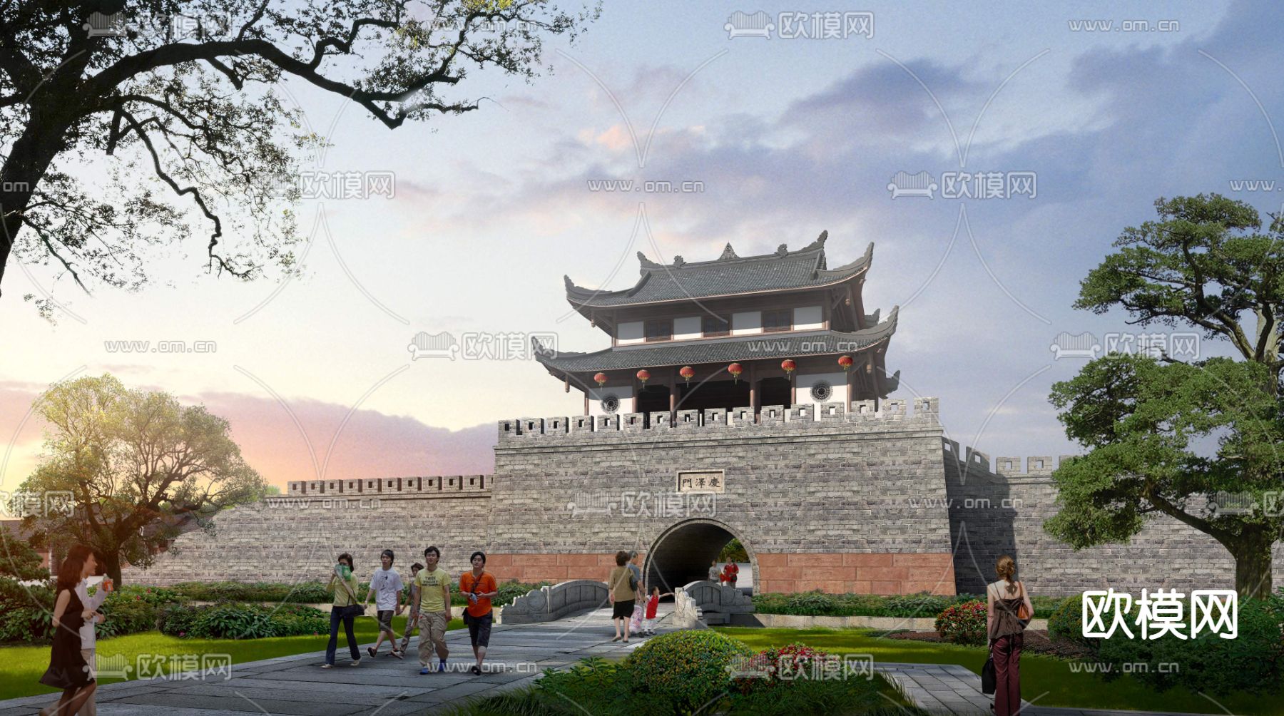 古建城楼 古建门楼psd下载_ID12200615_3dmax免费模型-欧模网