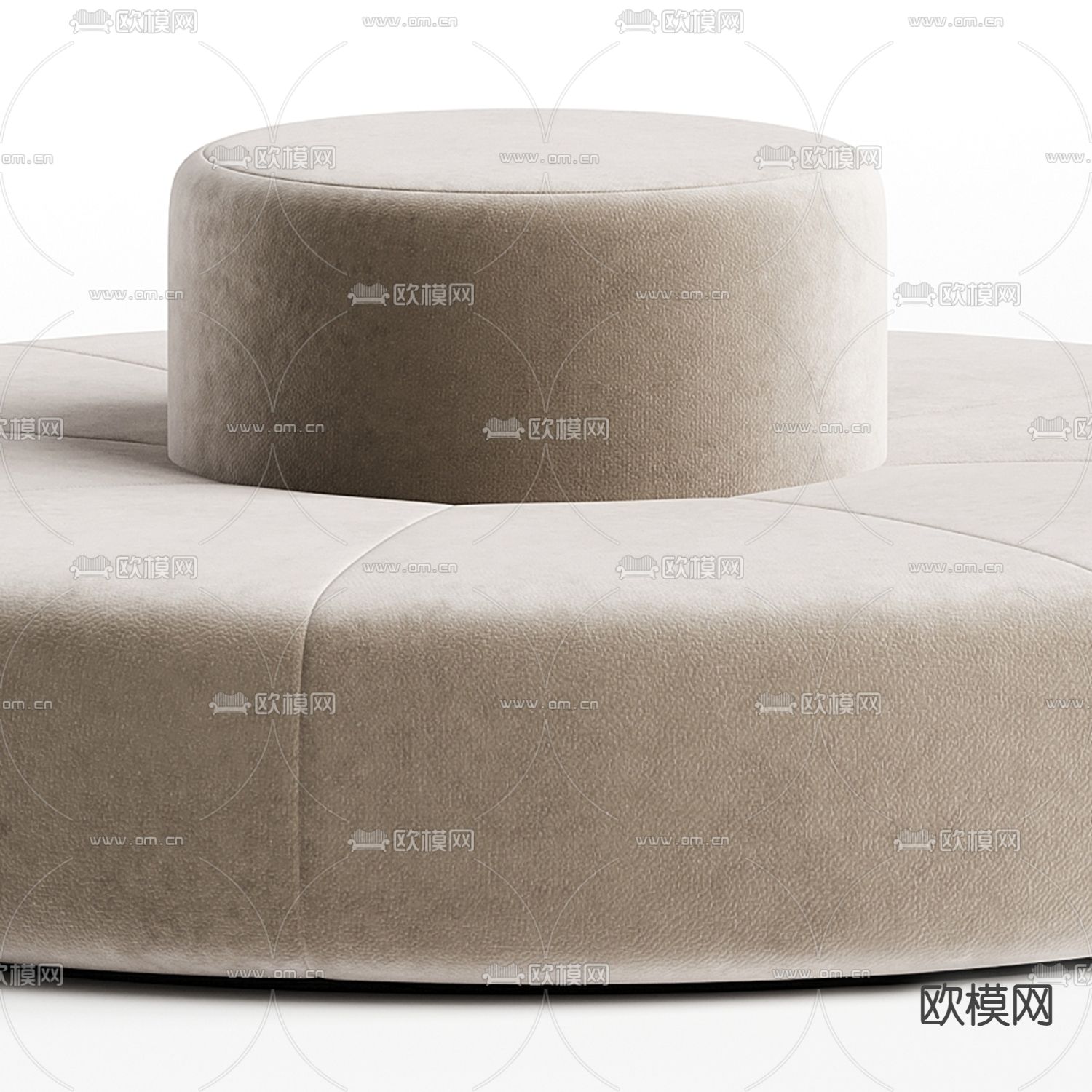现代圆沙发 公共沙发3d模型下载（渲染图2）