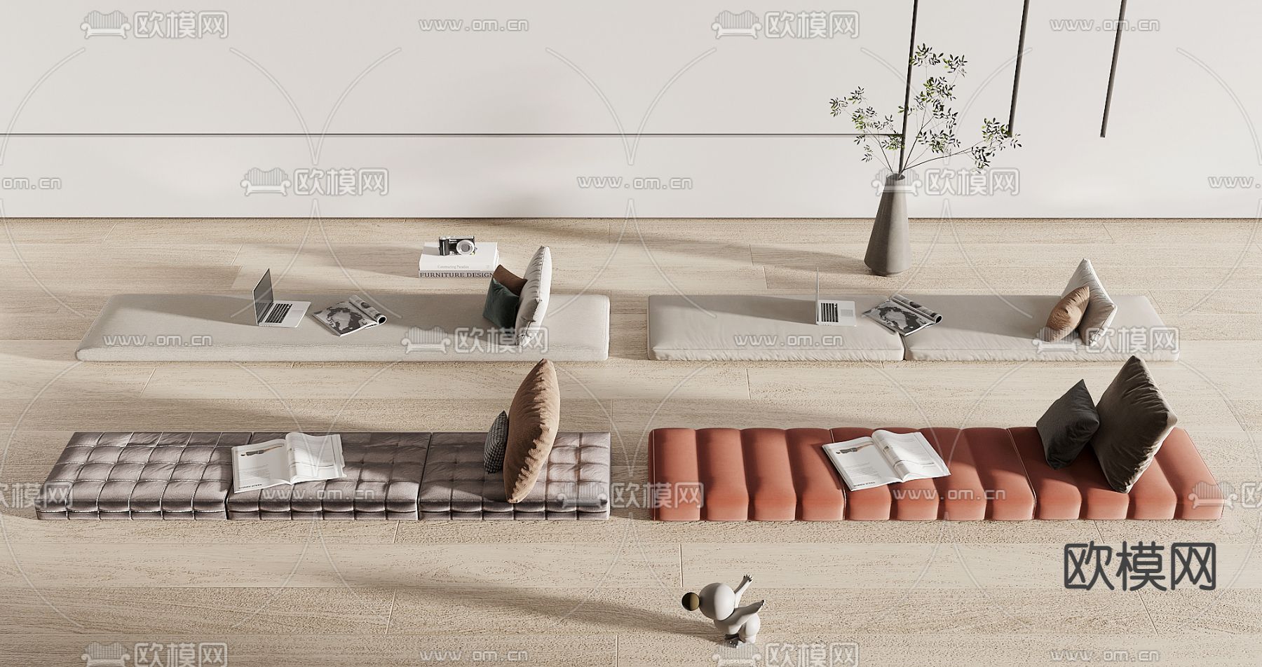 飘窗坐垫 沙发垫3d模型下载