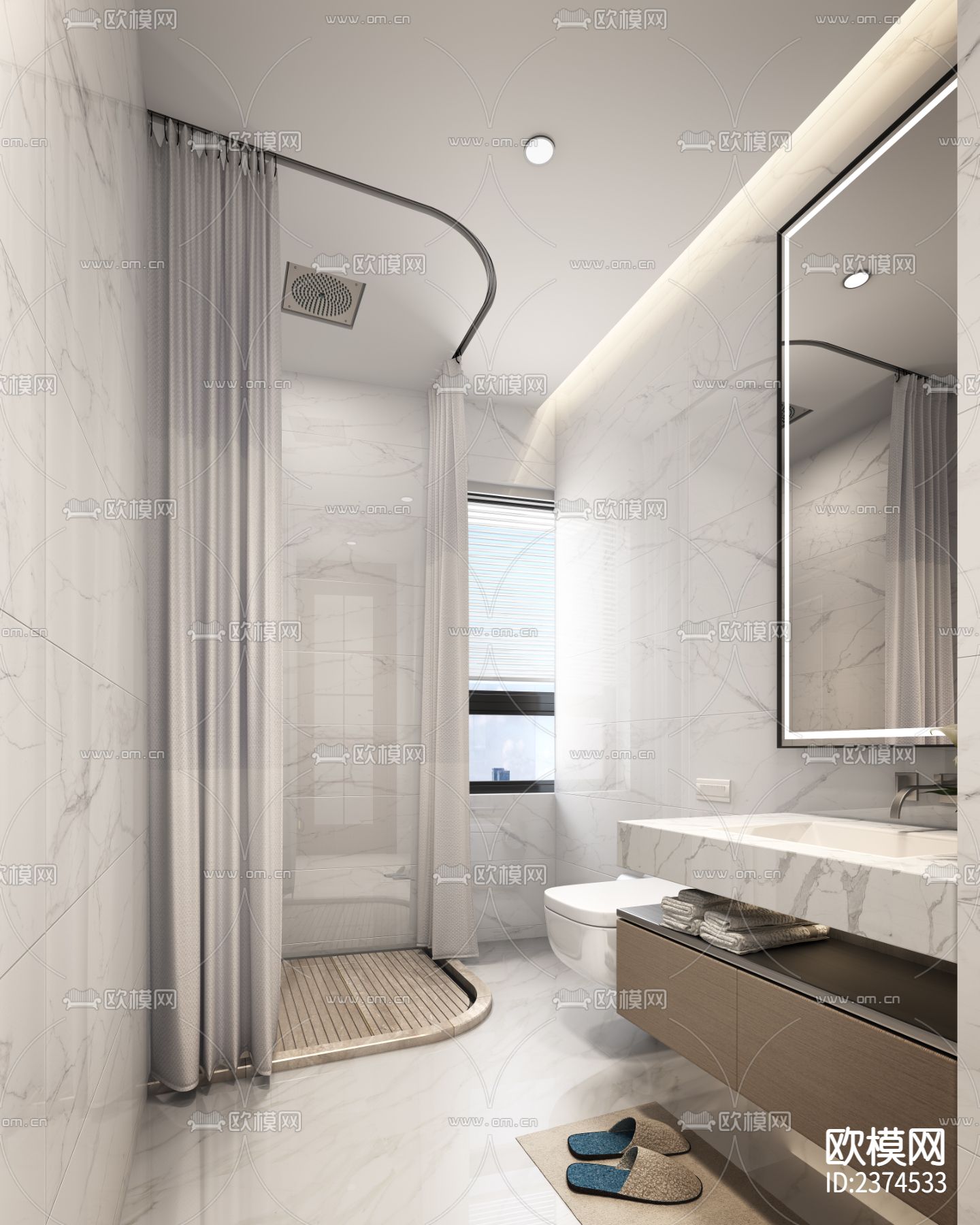 香港宝华轩样板房CAD施工图下载（渲染图3）