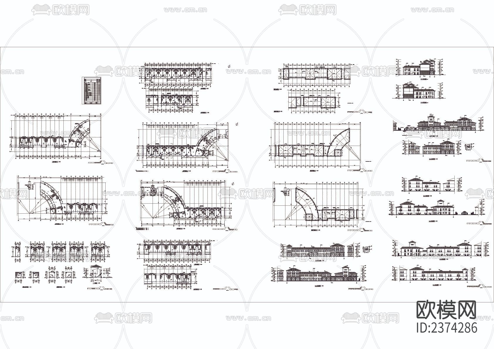 临街商铺CAD施工图下载（渲染图3）