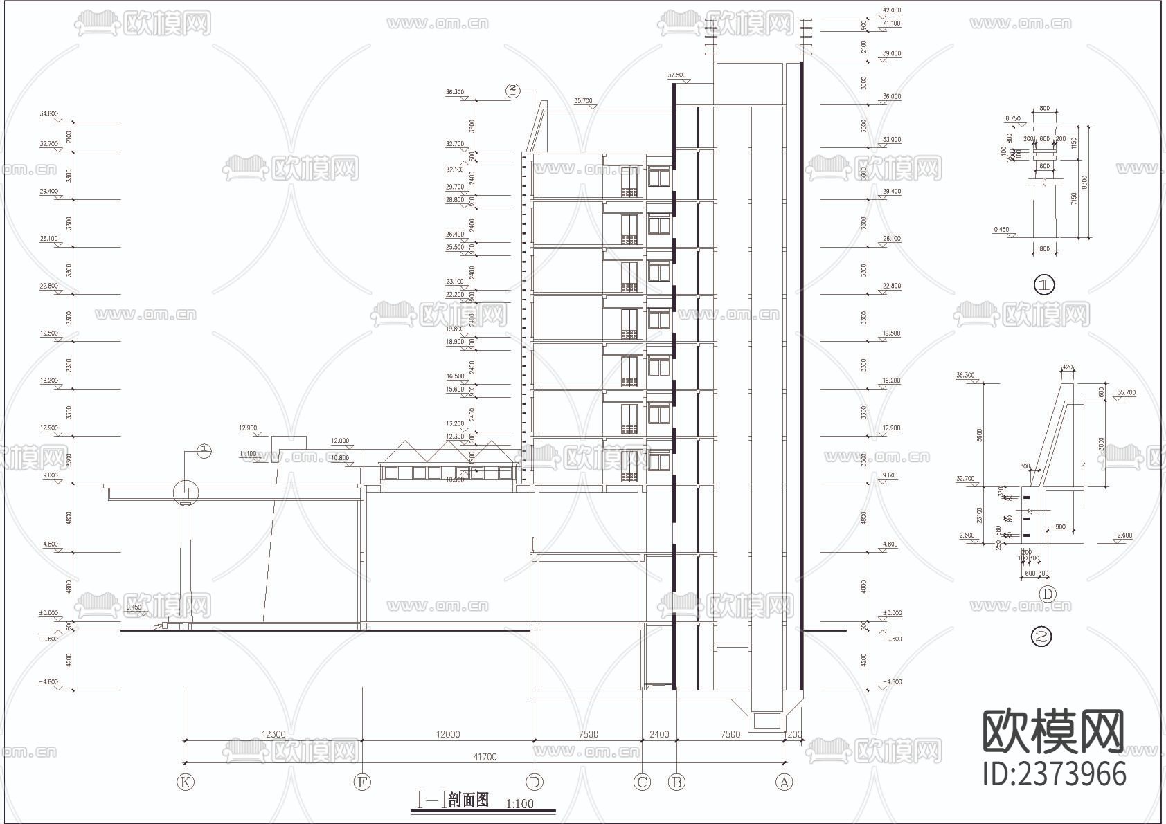 全套小高层宾馆CAD施工图下载（渲染图5）