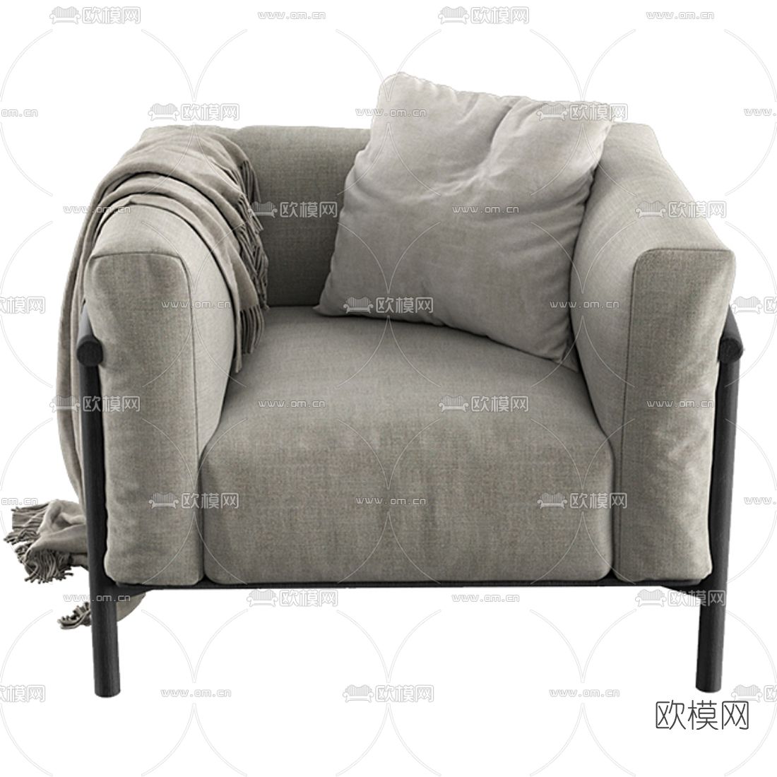 现代单人沙发3d模型下载（渲染图2）