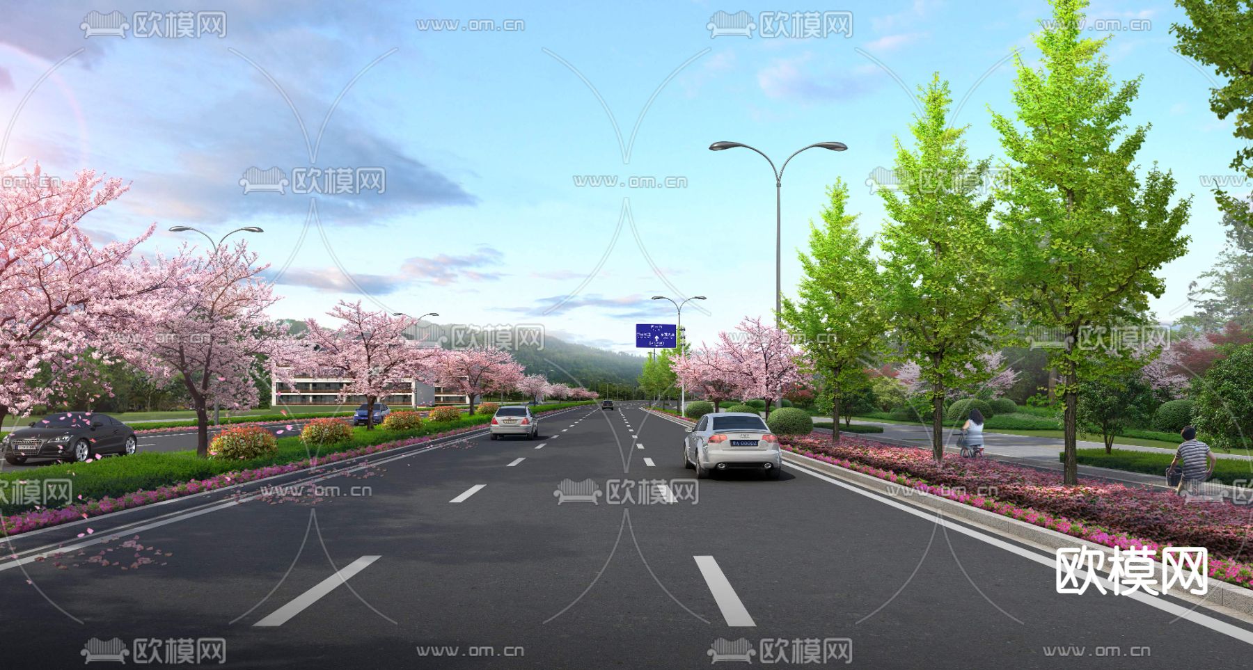 公路景观psd下载