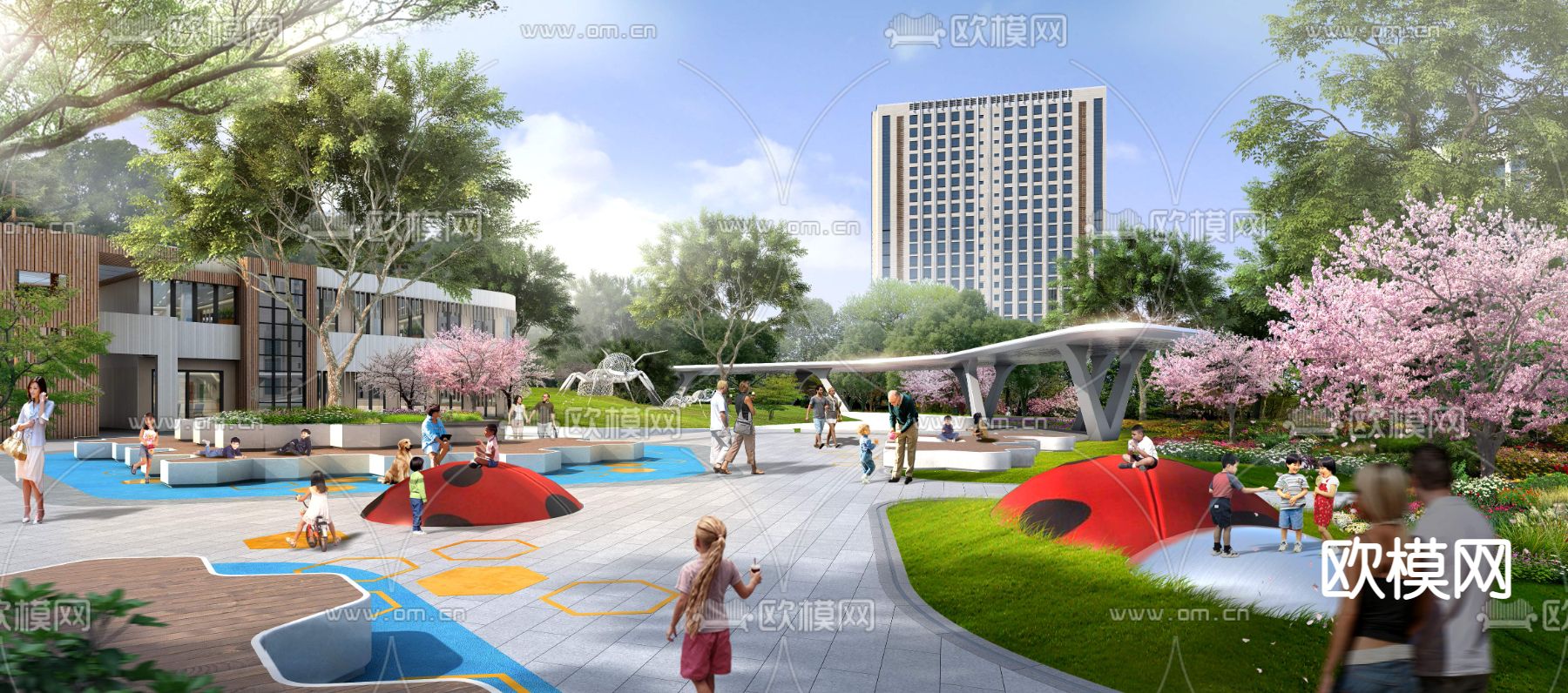 公园广场psd下载