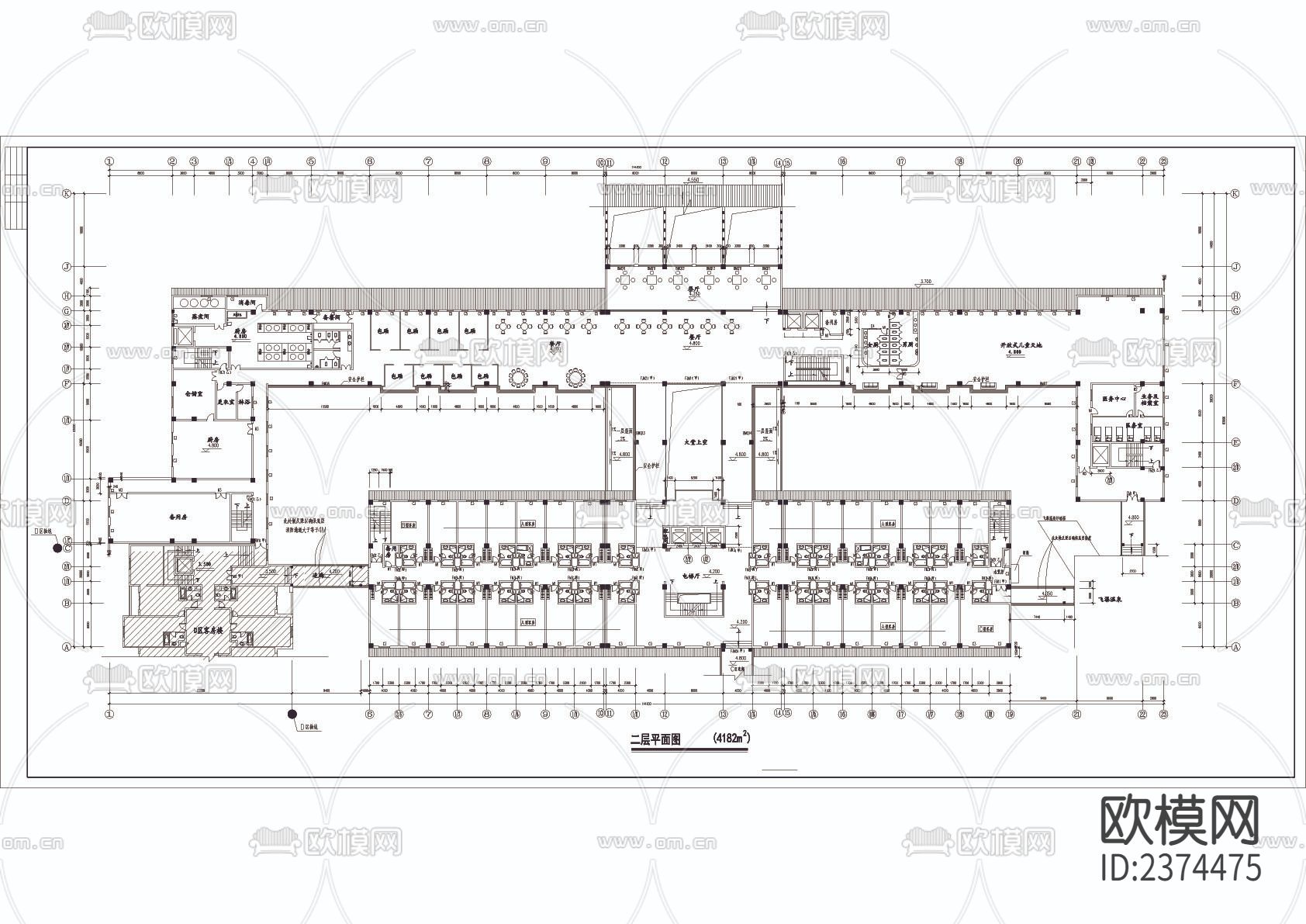 宾馆CAD施工图下载（渲染图4）