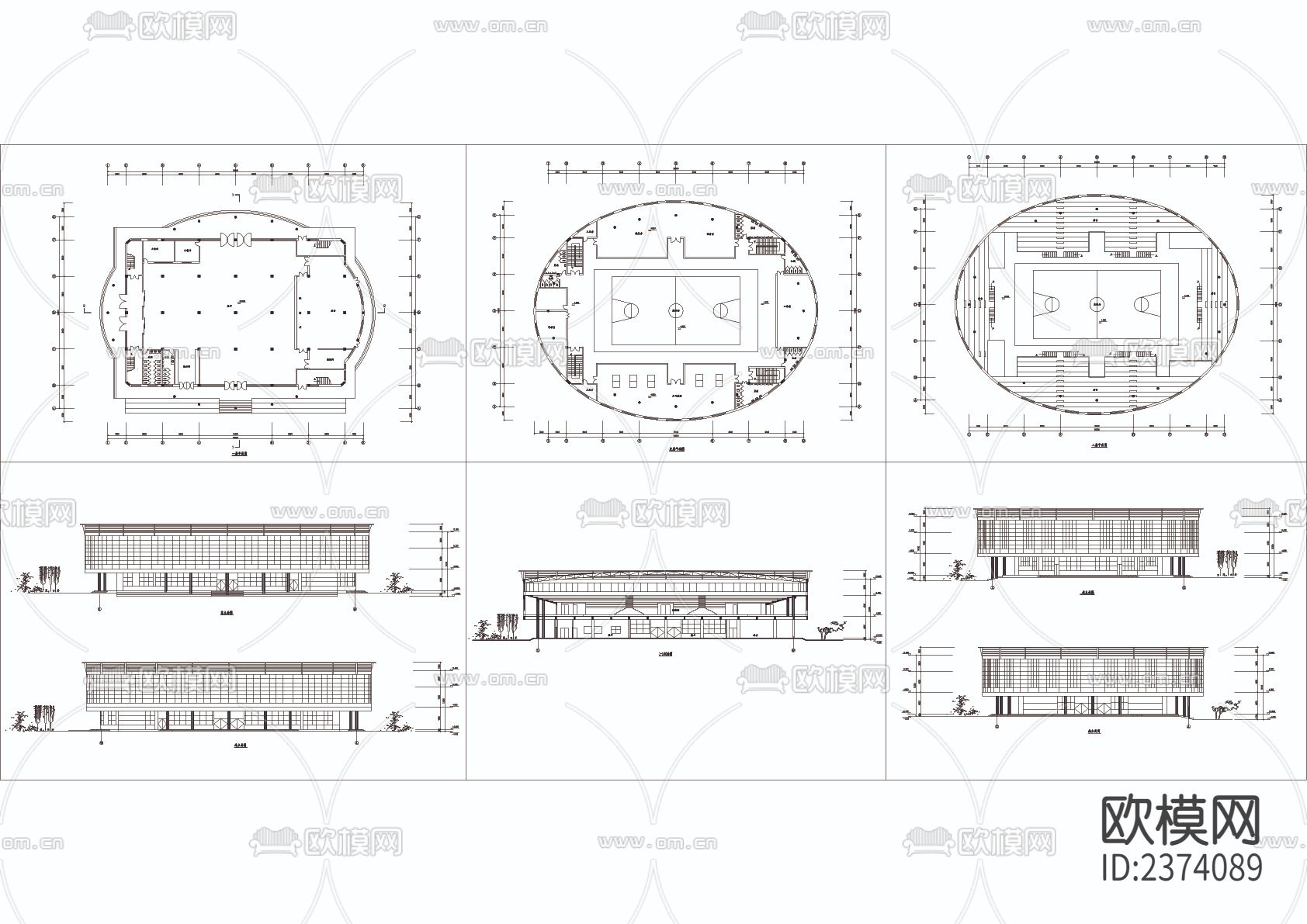 体育馆方案CAD施工图下载（渲染图1）