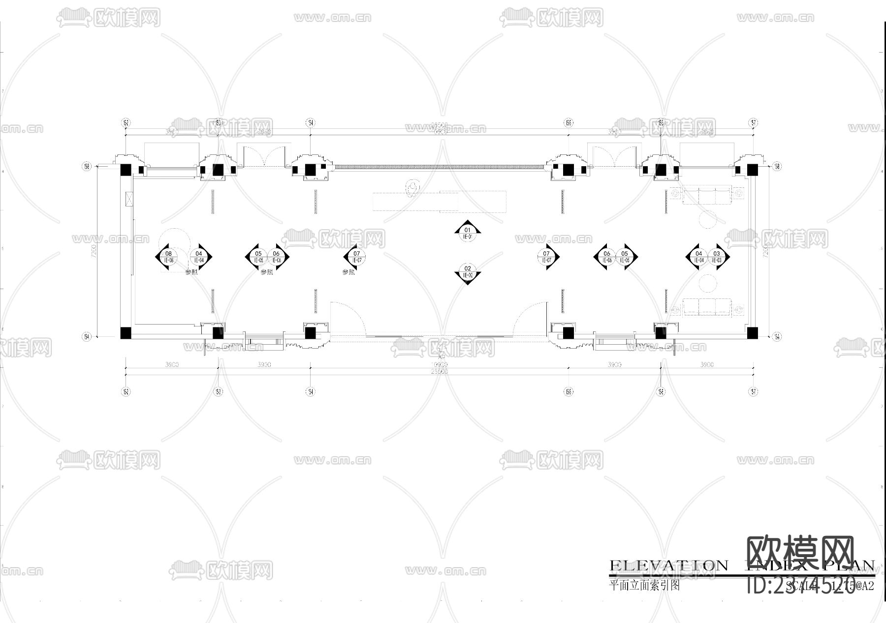 新中式展厅设计CAD施工图下载（渲染图6）