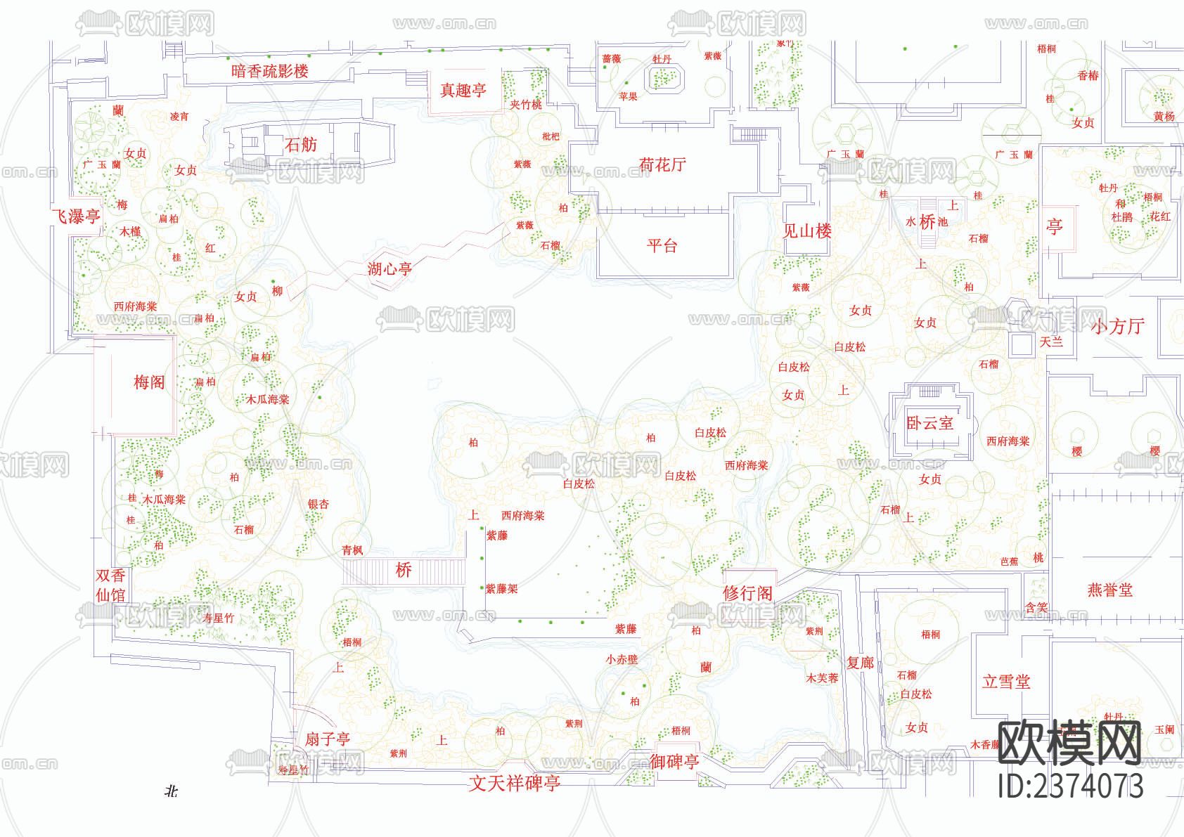 苏州园林景观CAD施工图下载（渲染图2）